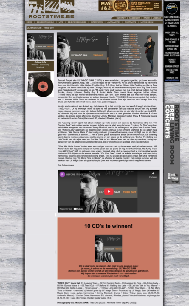 Lil'MAGIC SAM ROOTSTIME REVIEW ALBUM PIC